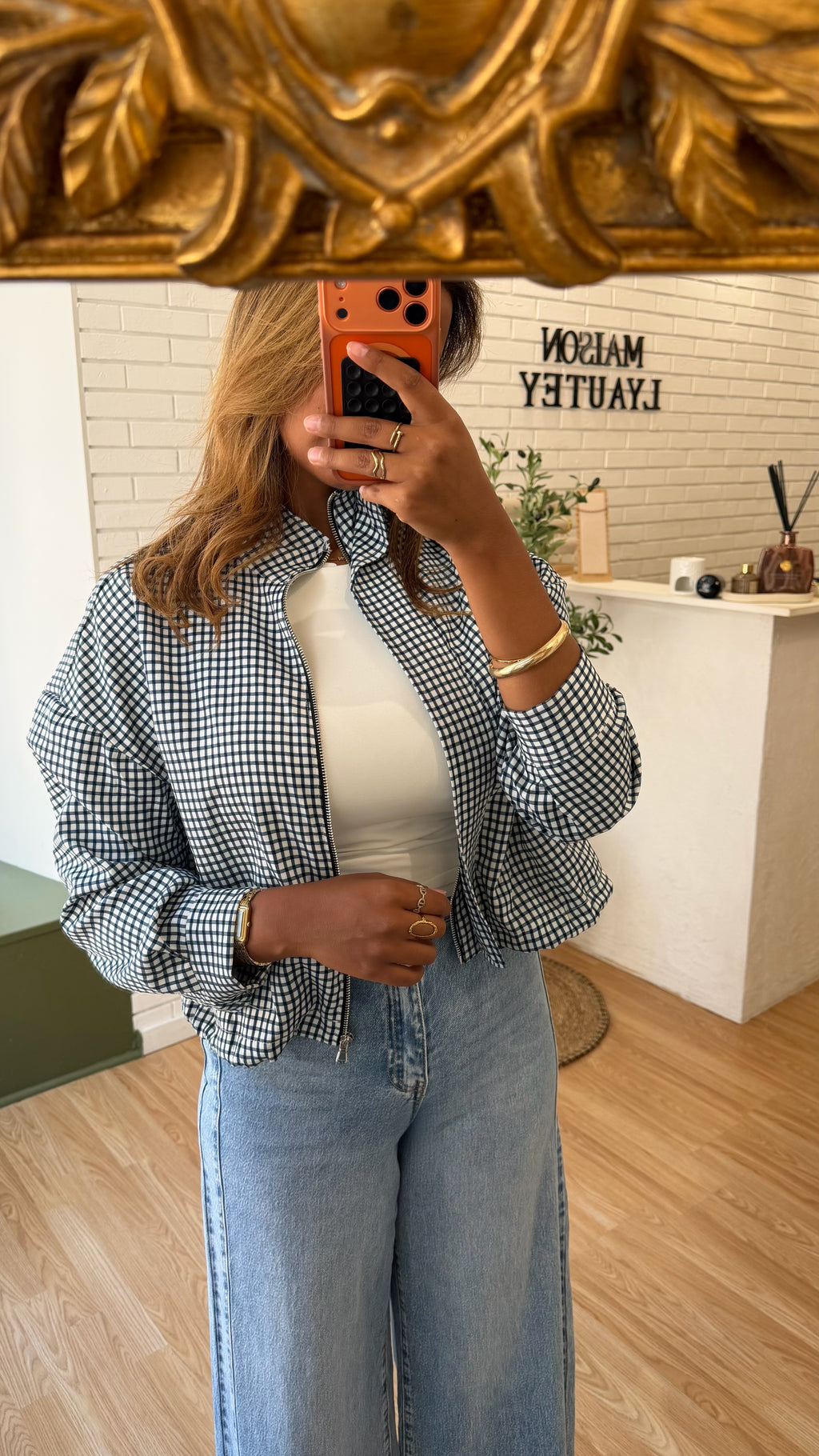 VESTE CARREAU BLUE