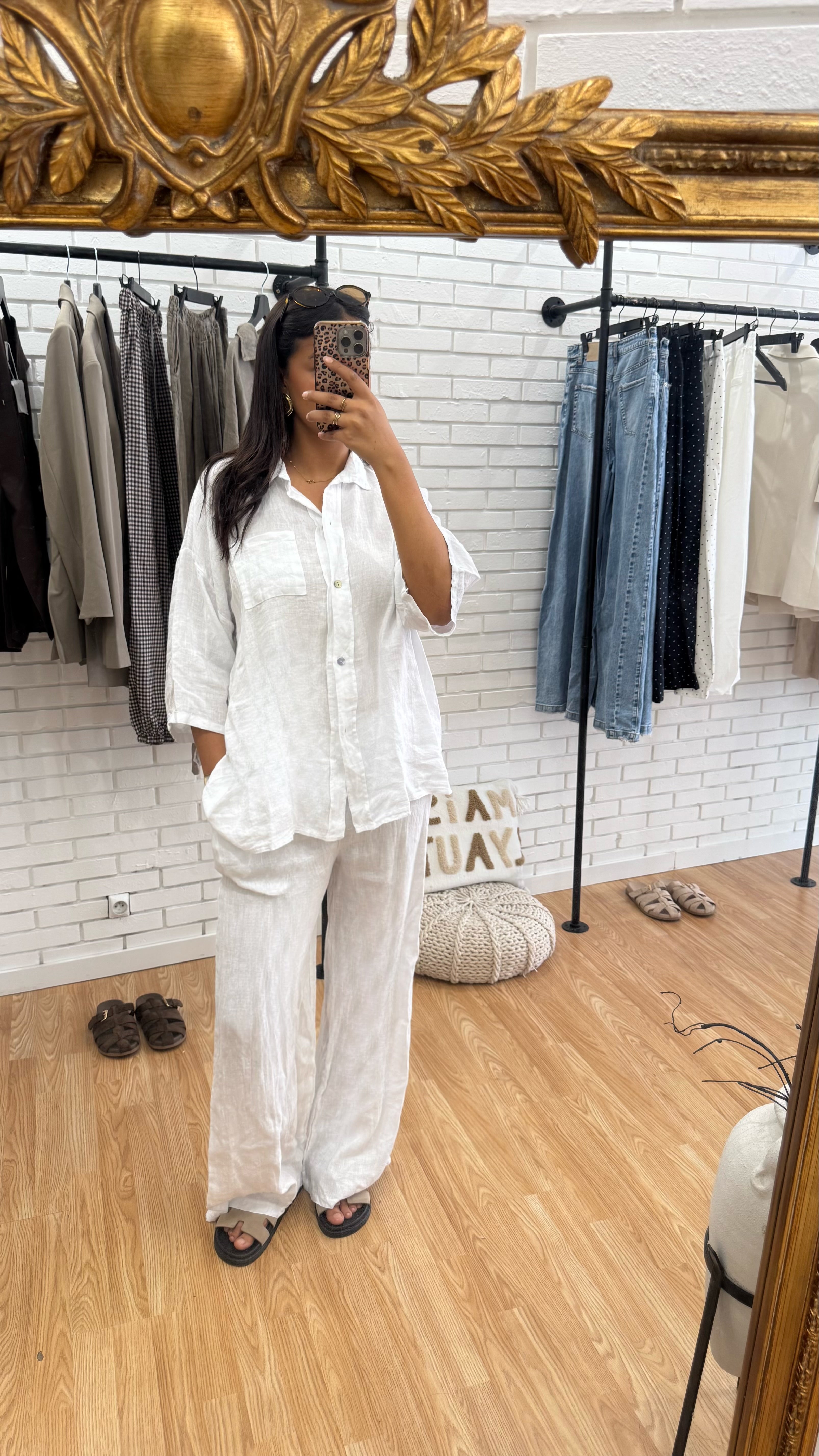 ENSEMBLE LIN BLANC