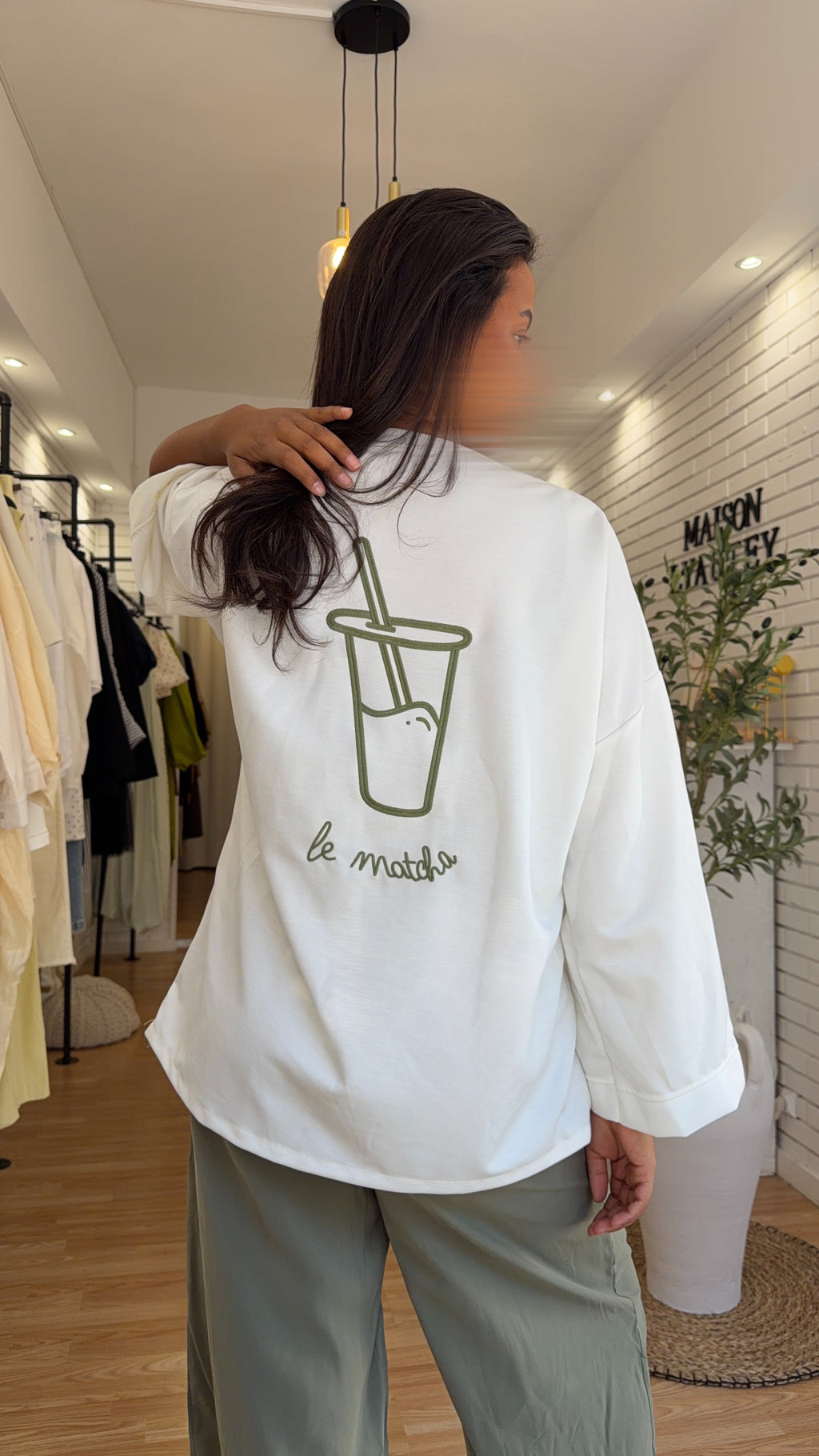 T-shirt manches longues matcha