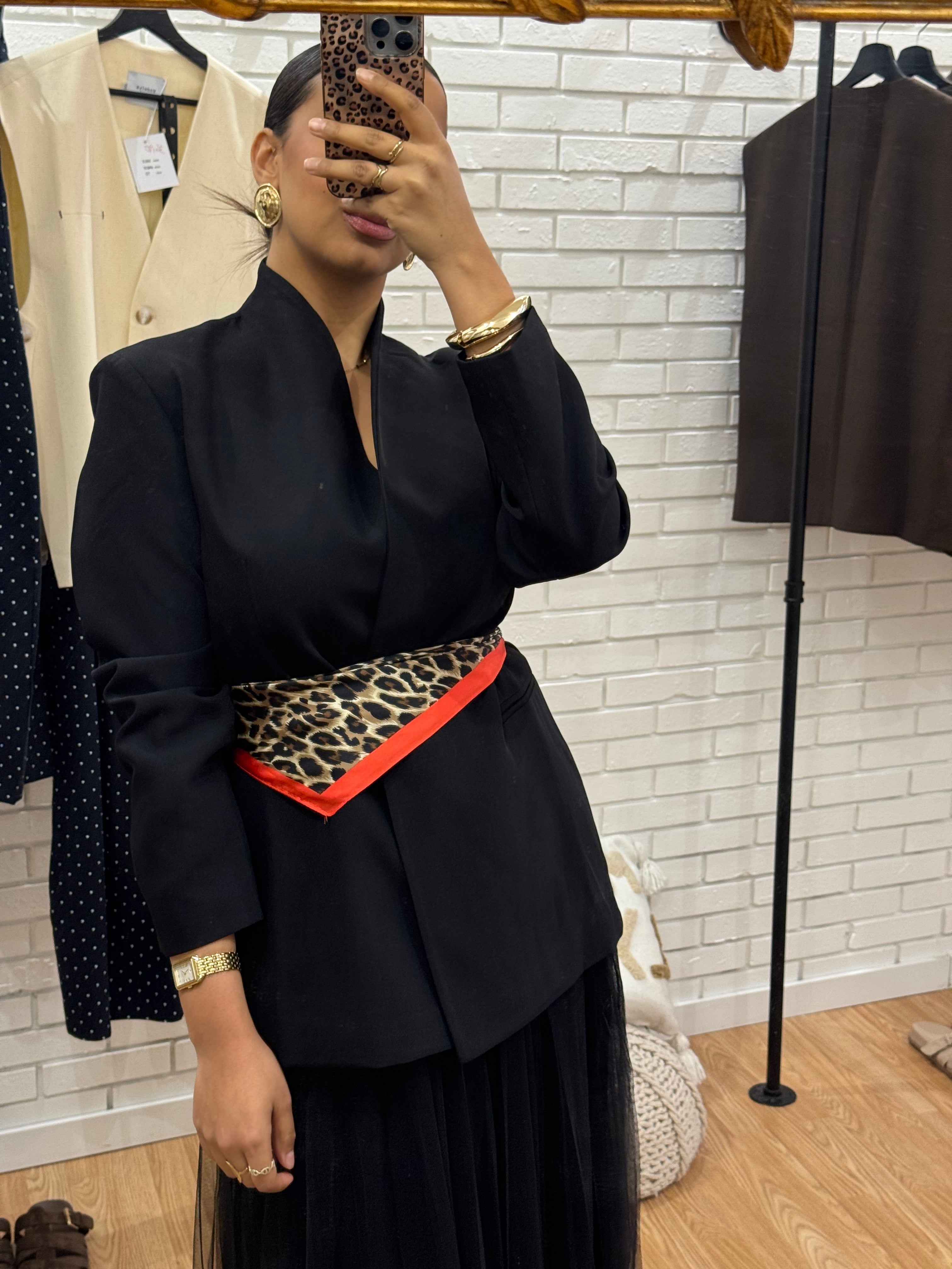 Blazer col montant noir