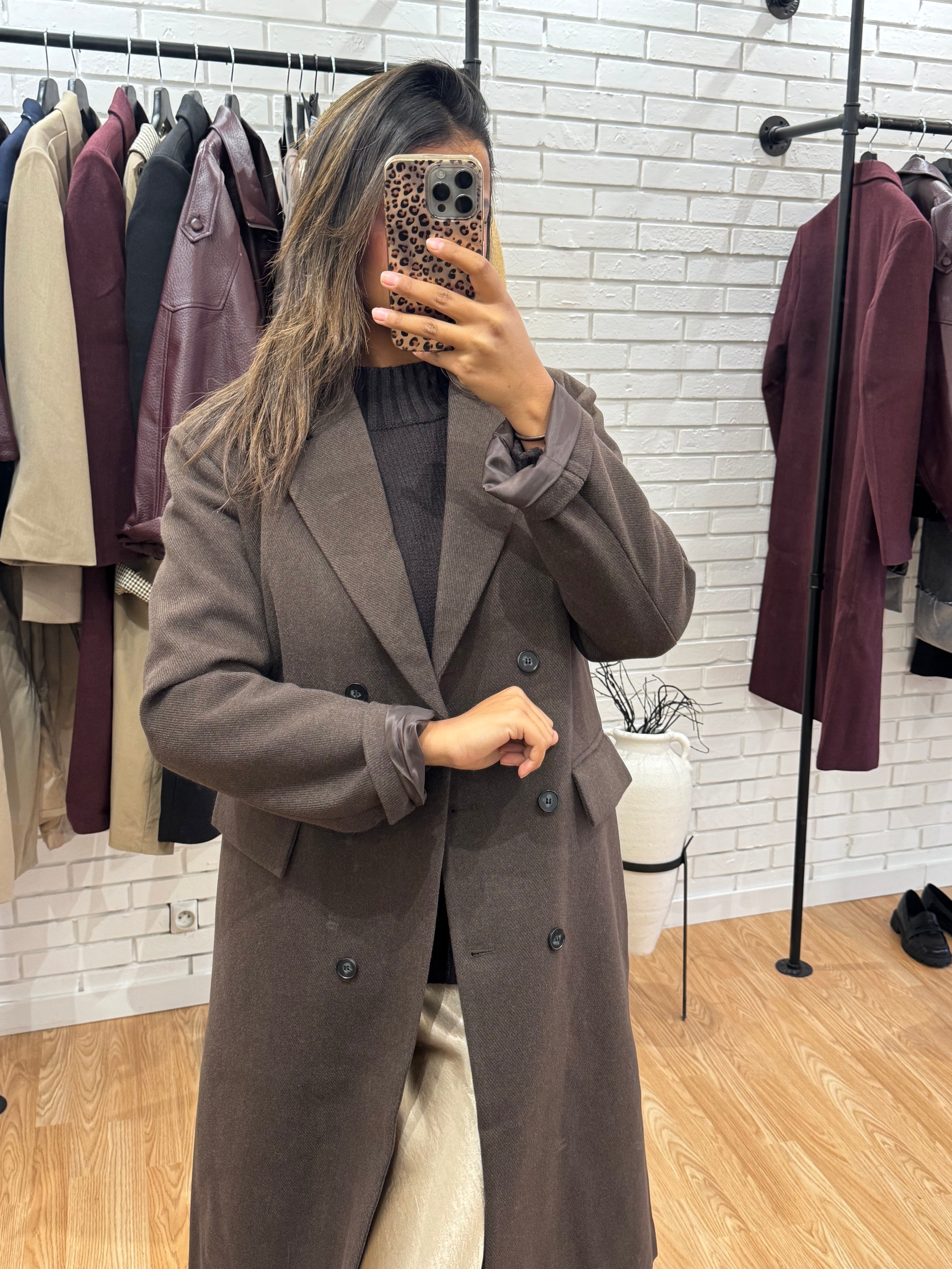 Manteau Teddy Marron