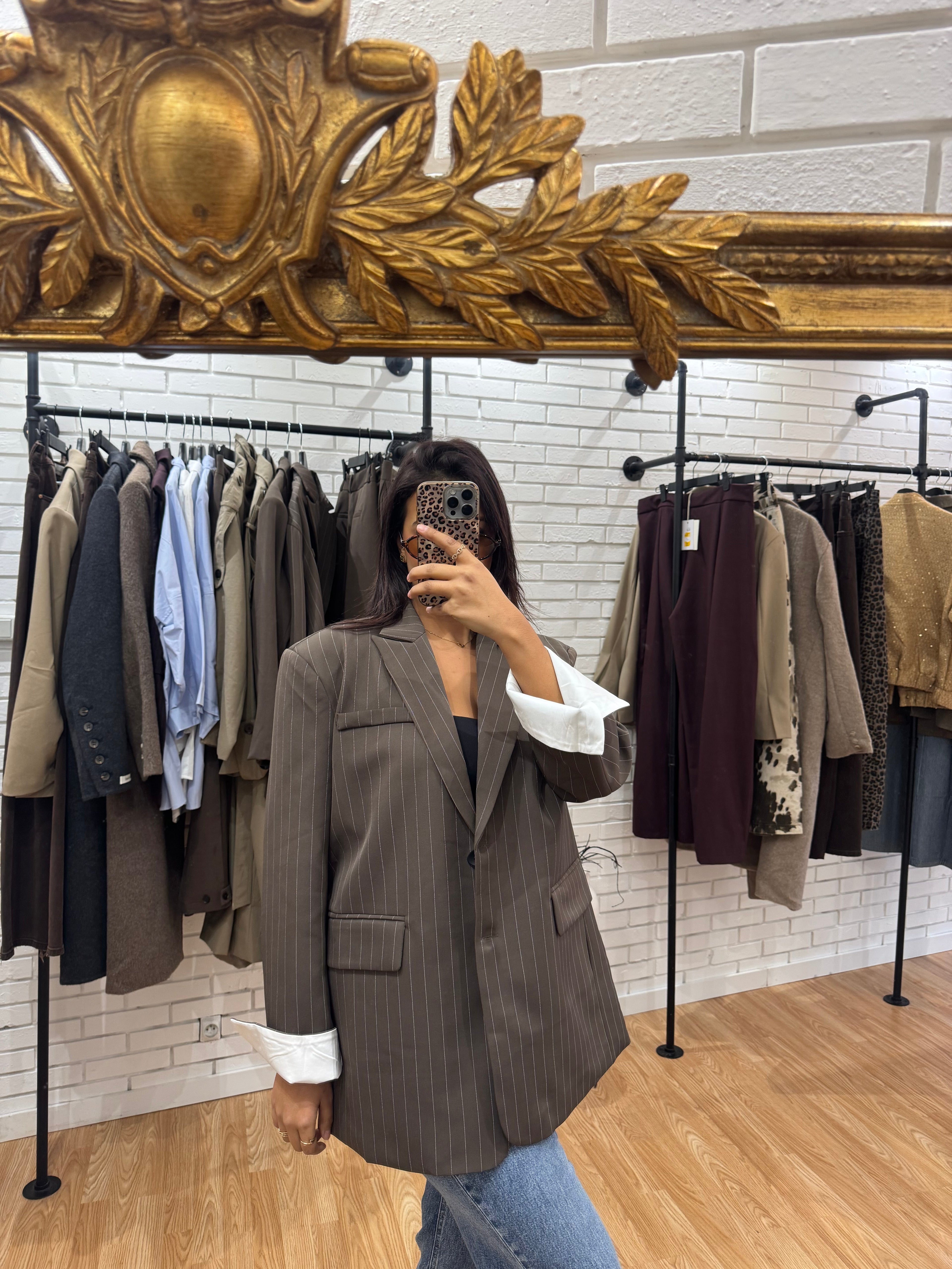 BLAZER BROWN À REVERS