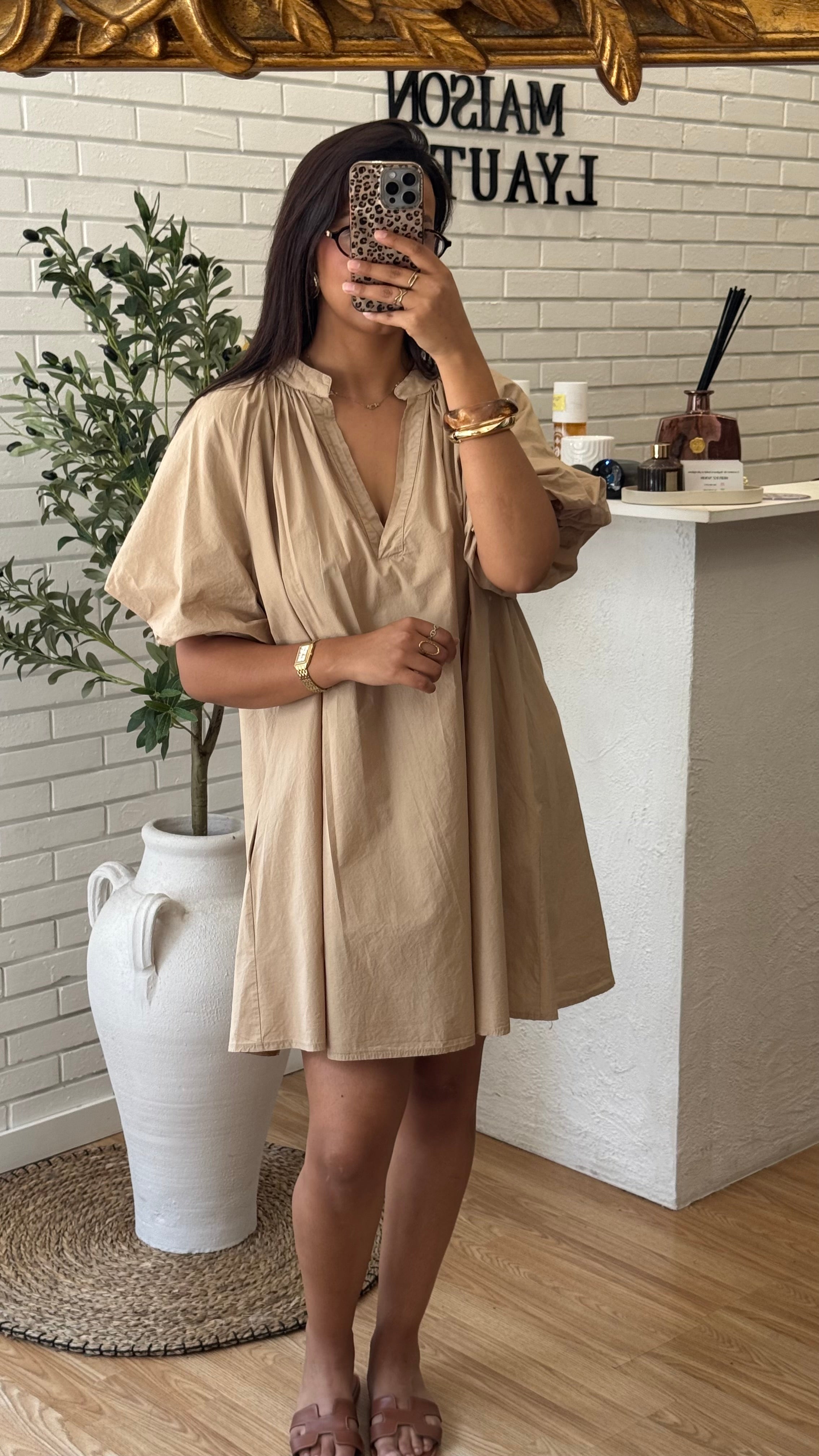 ROBE POPELINE COURTE