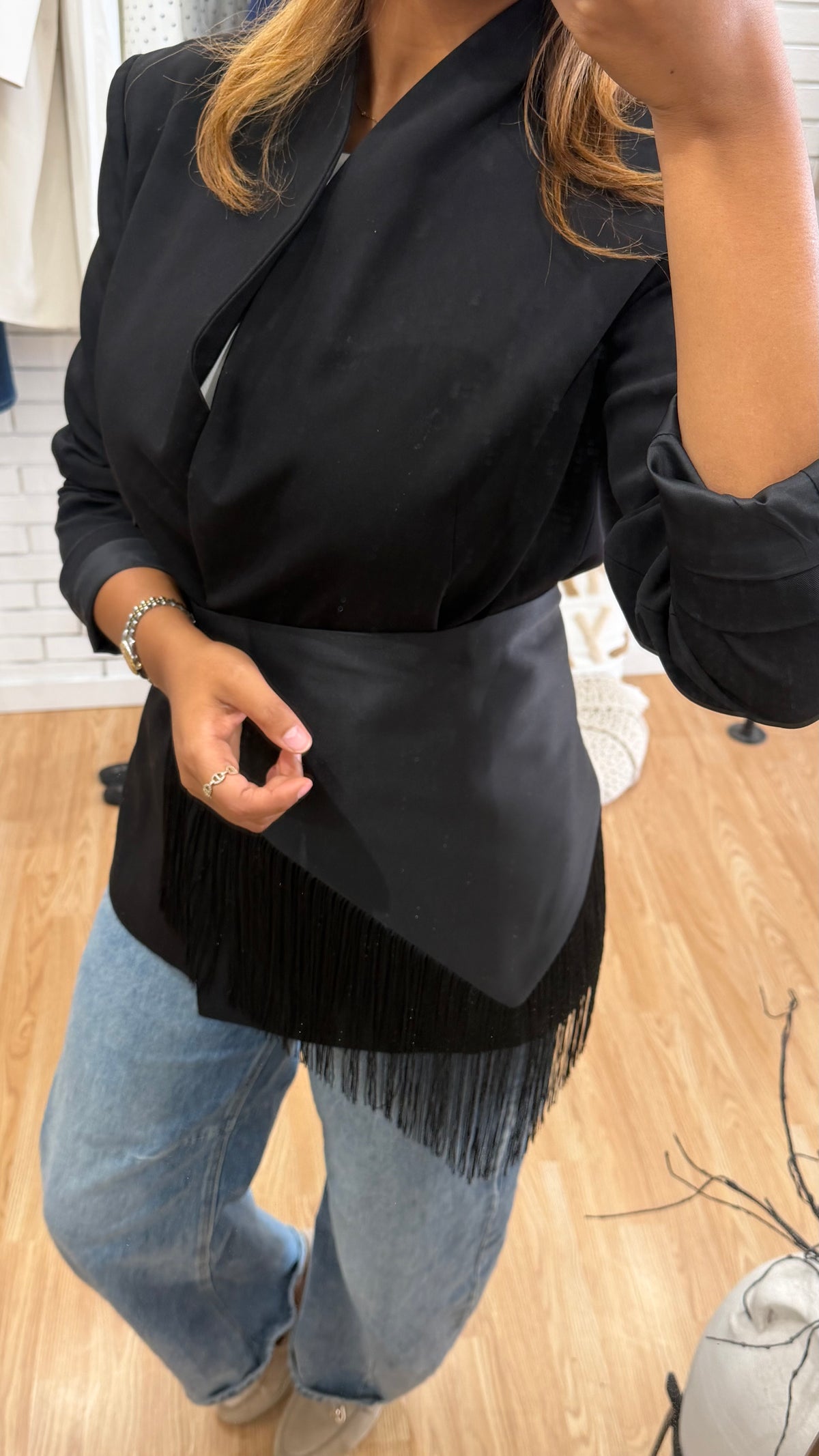 Foulard à frange noir