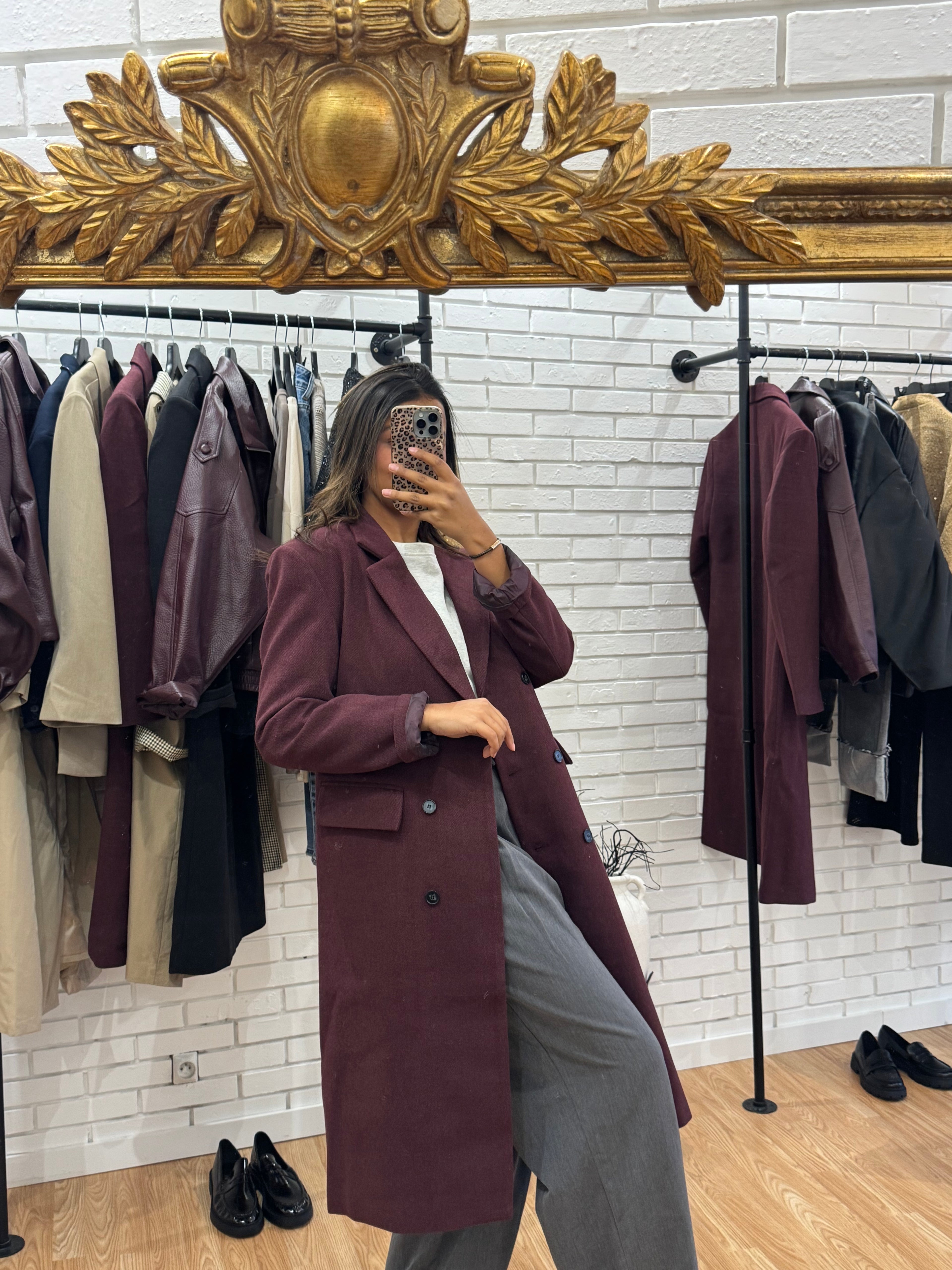 Manteau Teddy Bordeaux