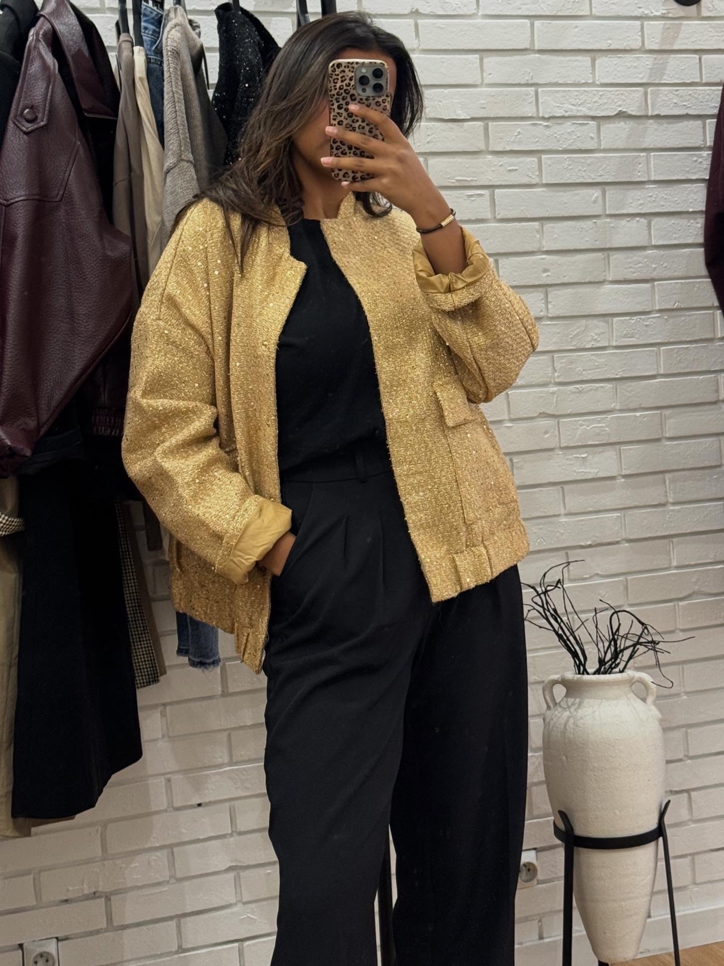 Veste Pailletté Dorée