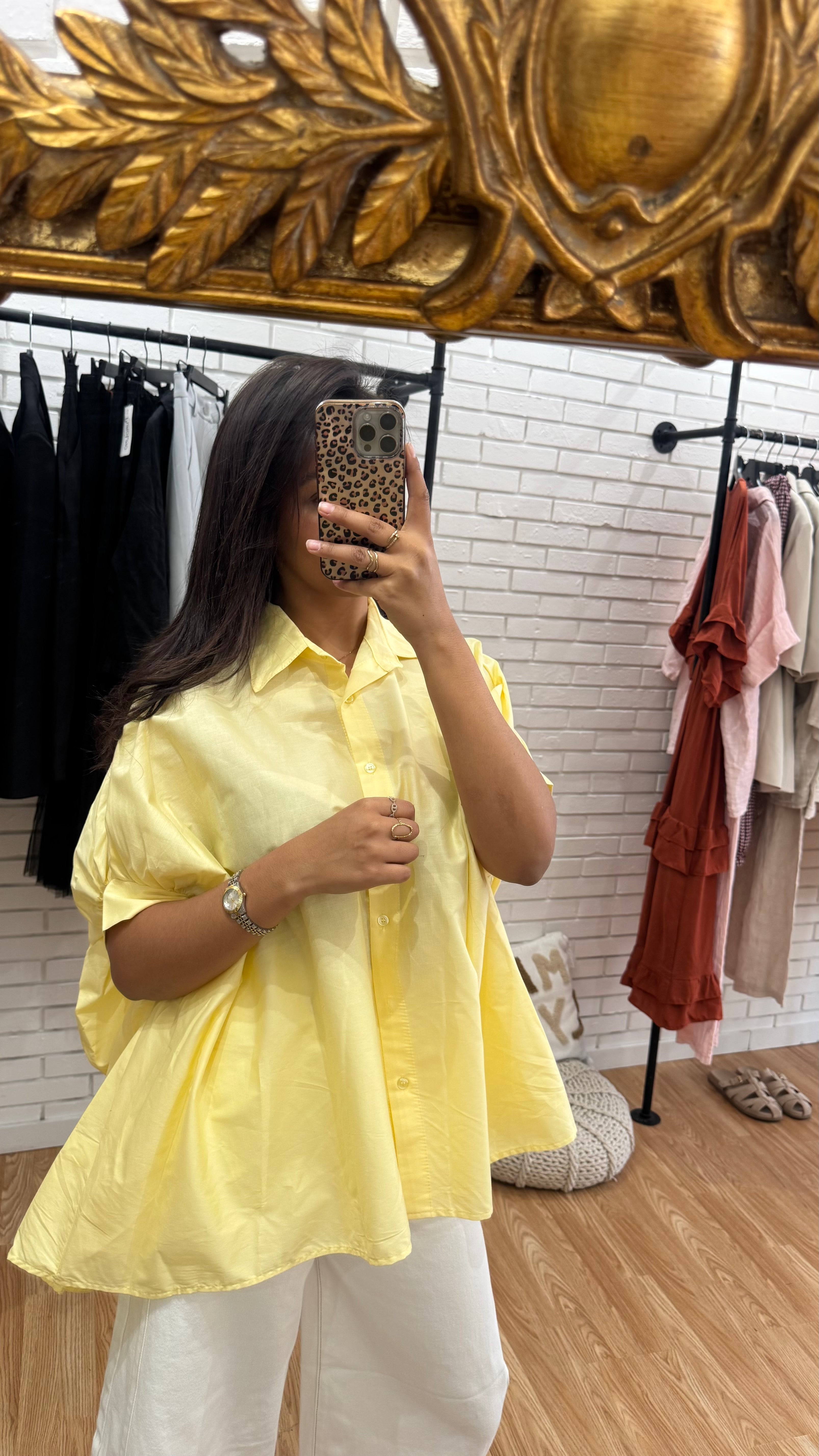 CHEMISE BOUFFANTE JAUNE BEURRE