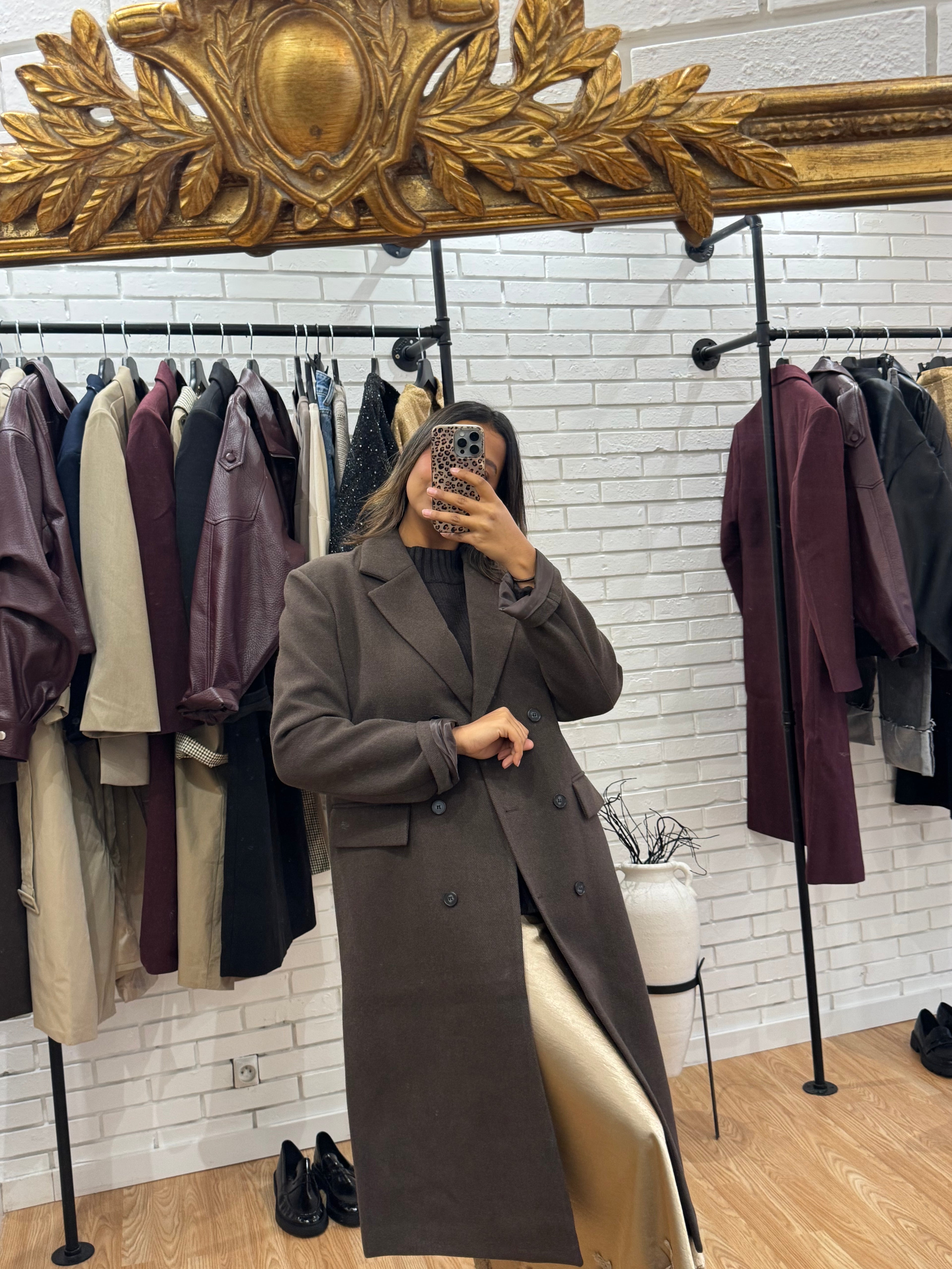Manteau Teddy Marron