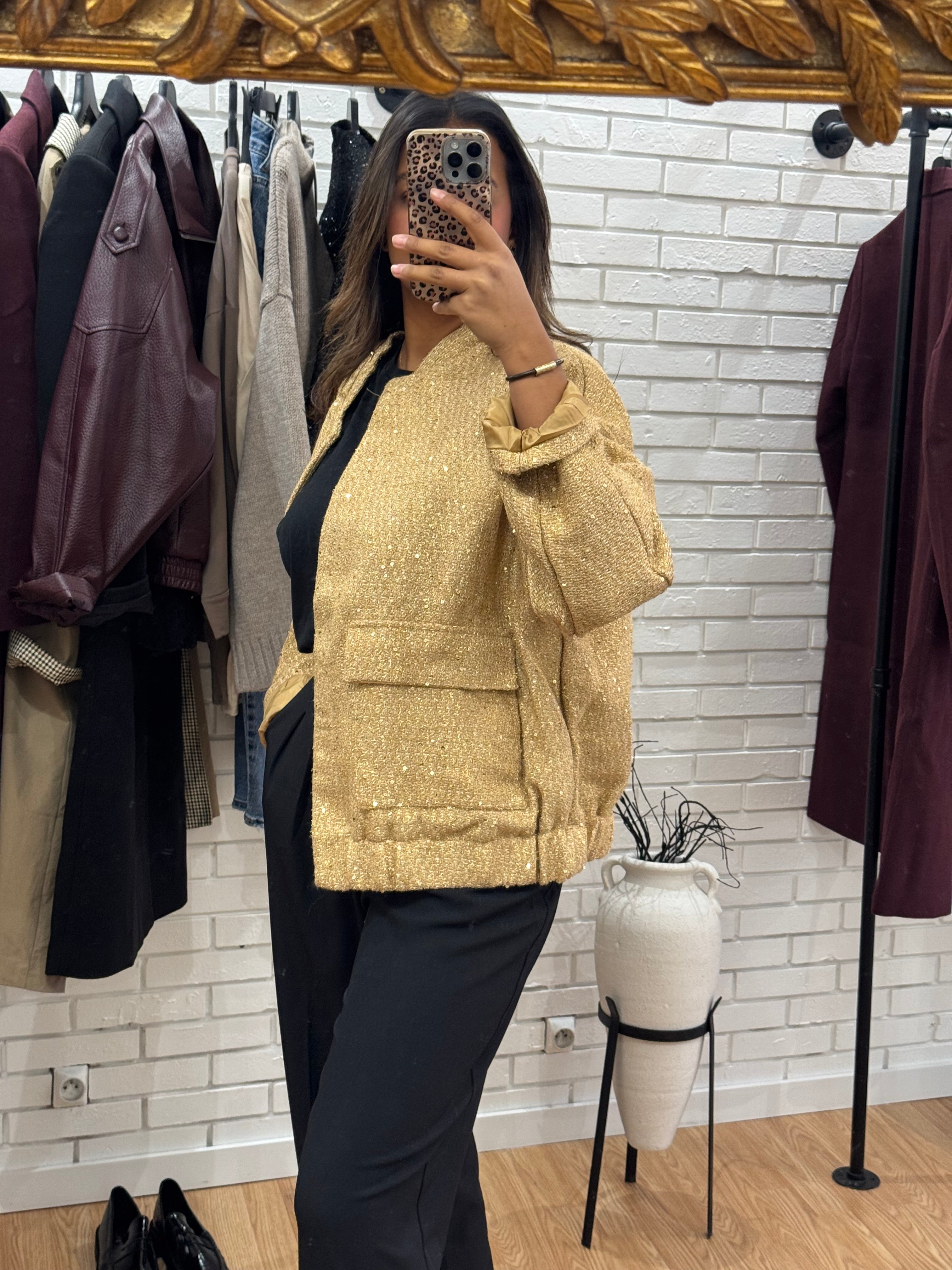 Veste Pailletté Dorée