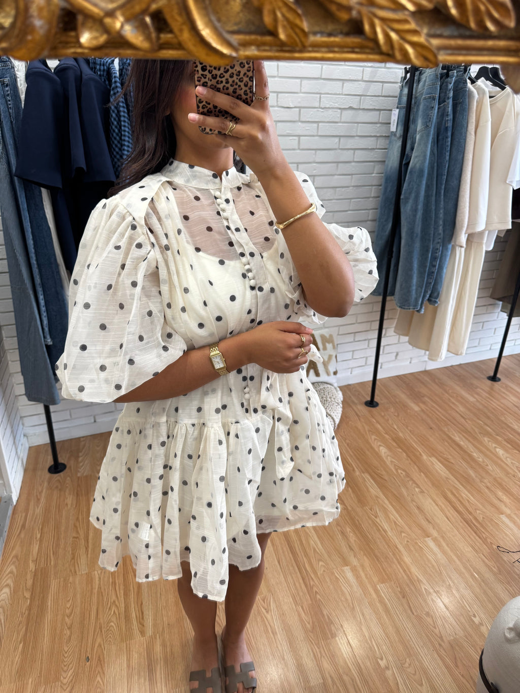 Robe jaune beurre à pois