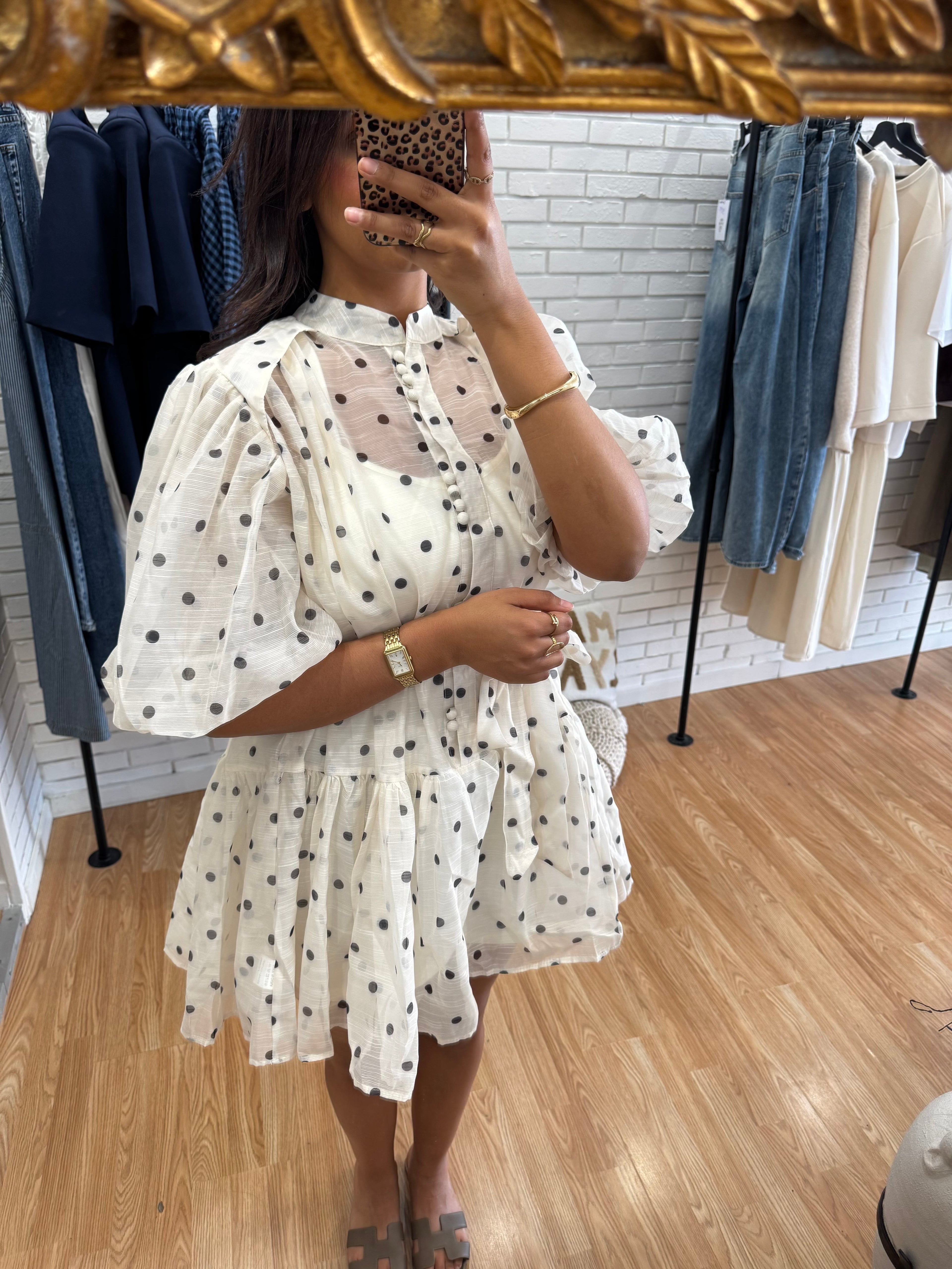 Robe jaune beurre à pois