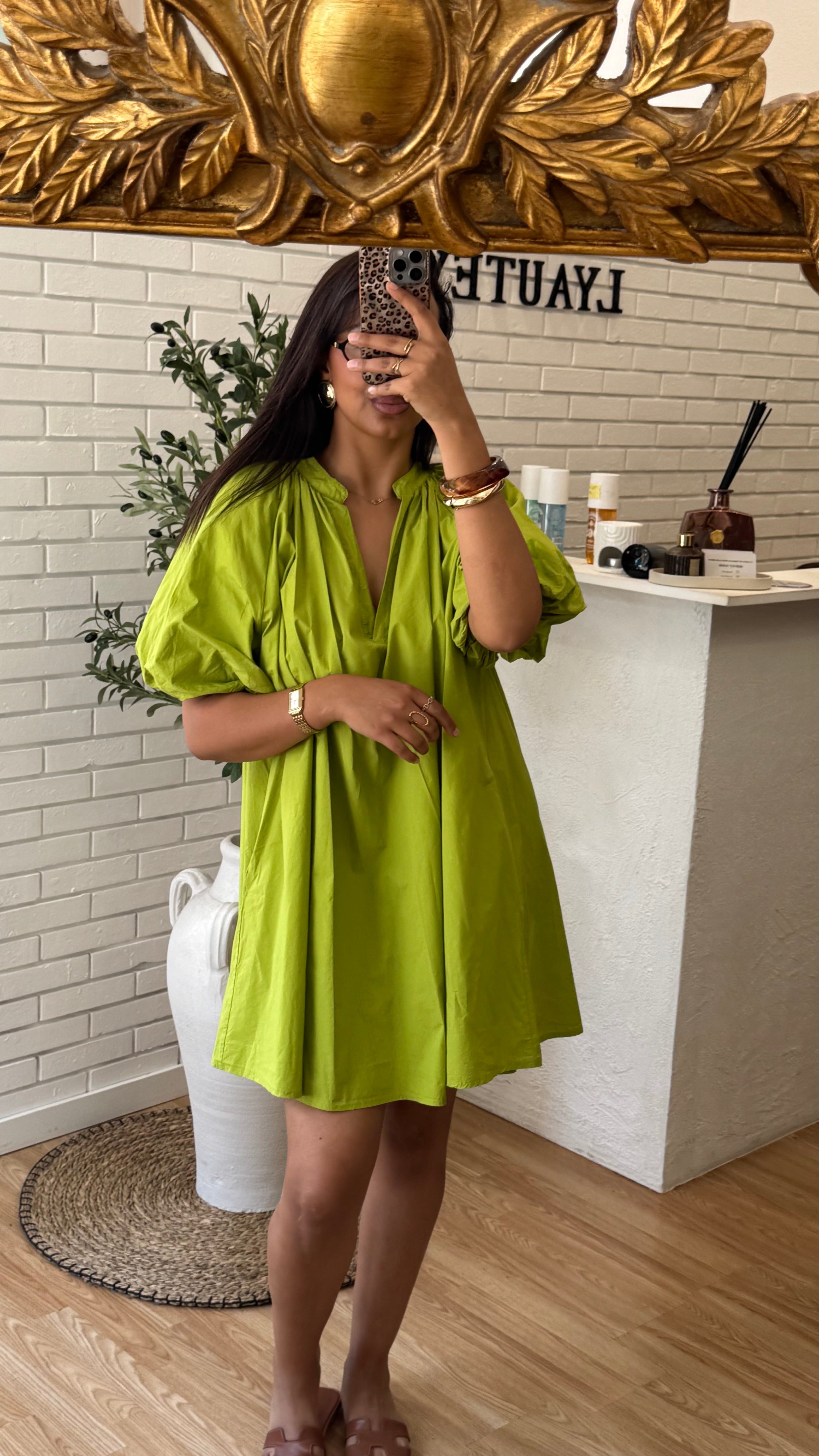 ROBE POPELINE COURTE