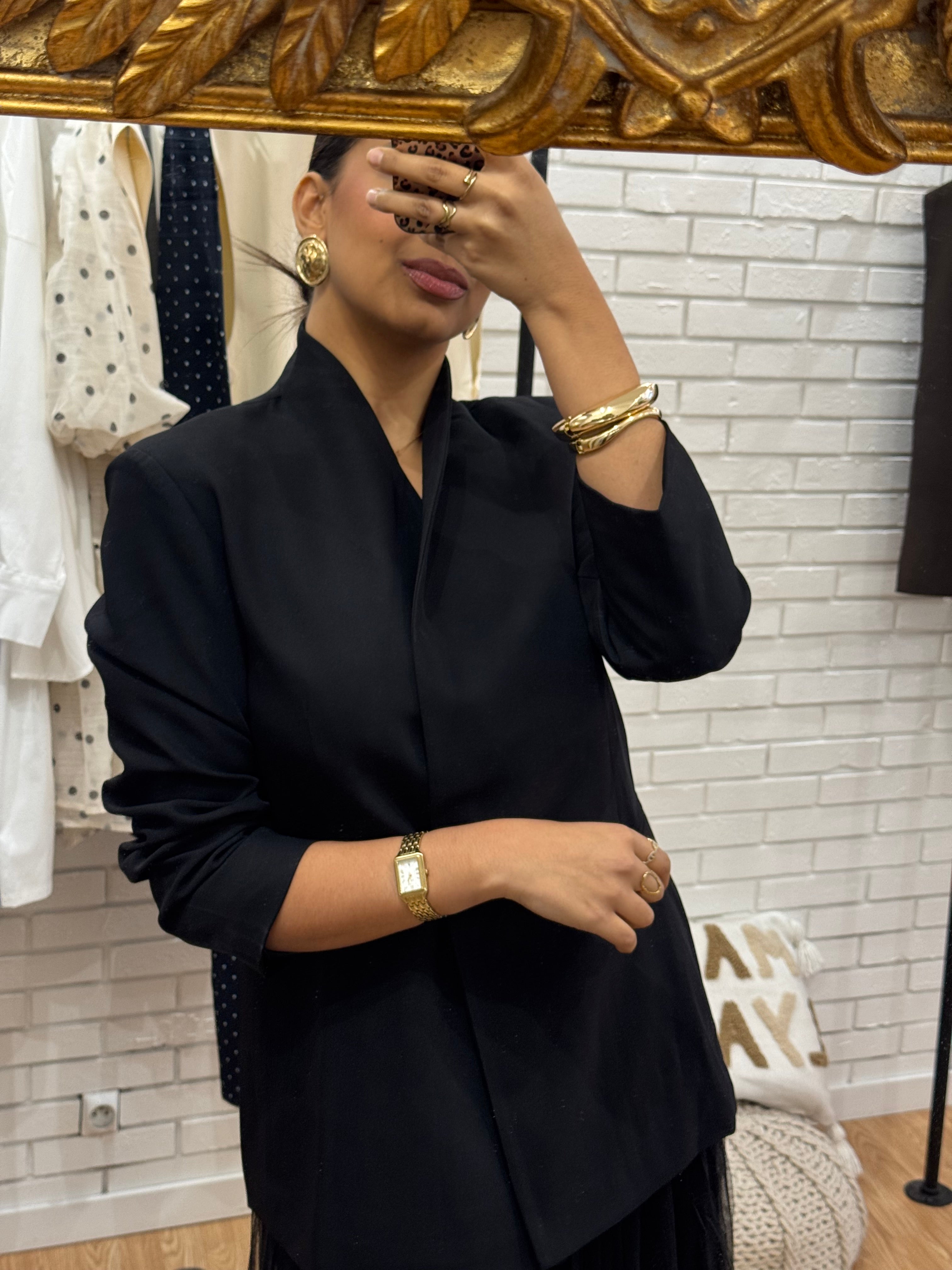 Blazer col montant noir