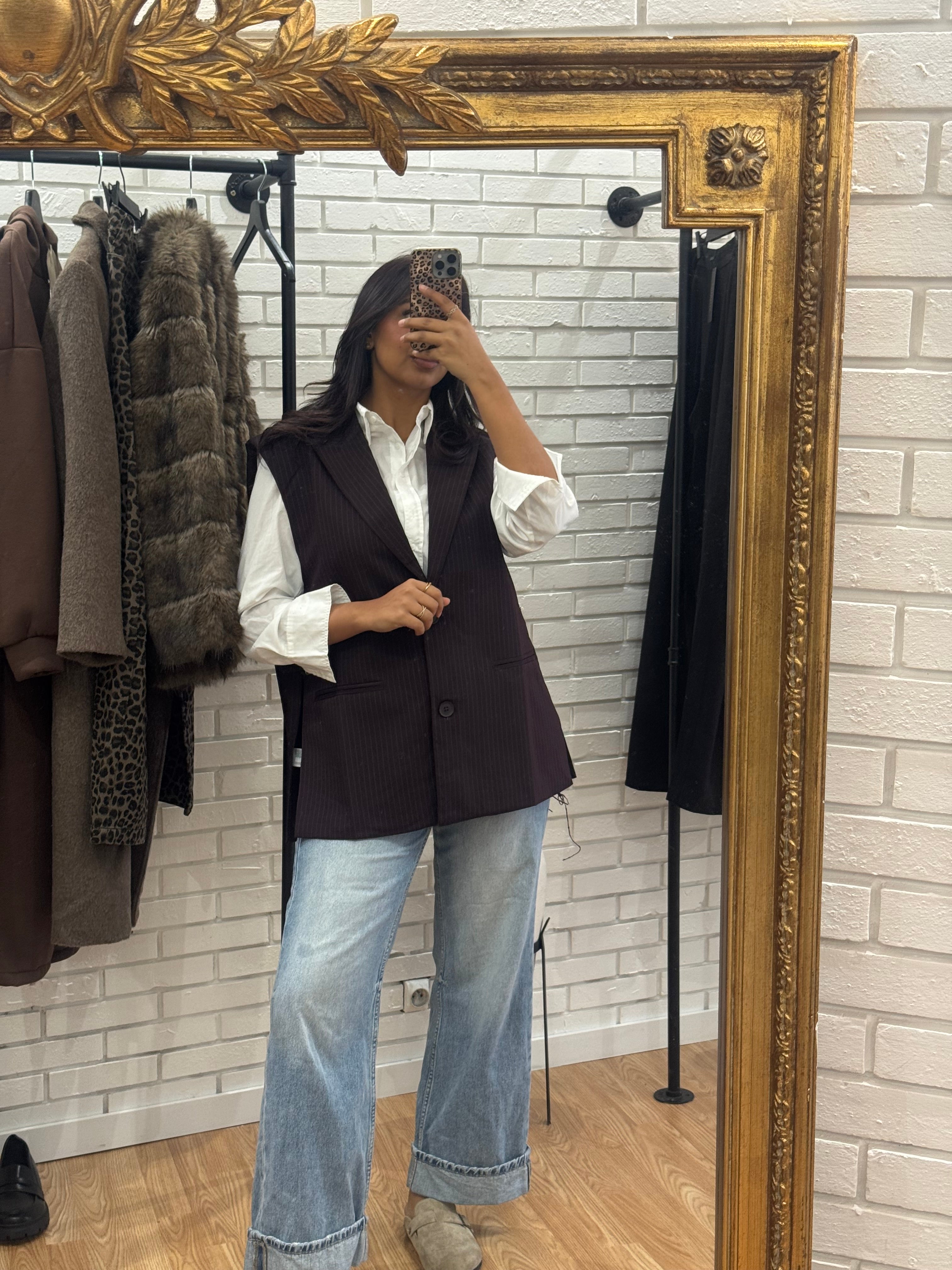 BLAZER RAYÉ AUBERGINE