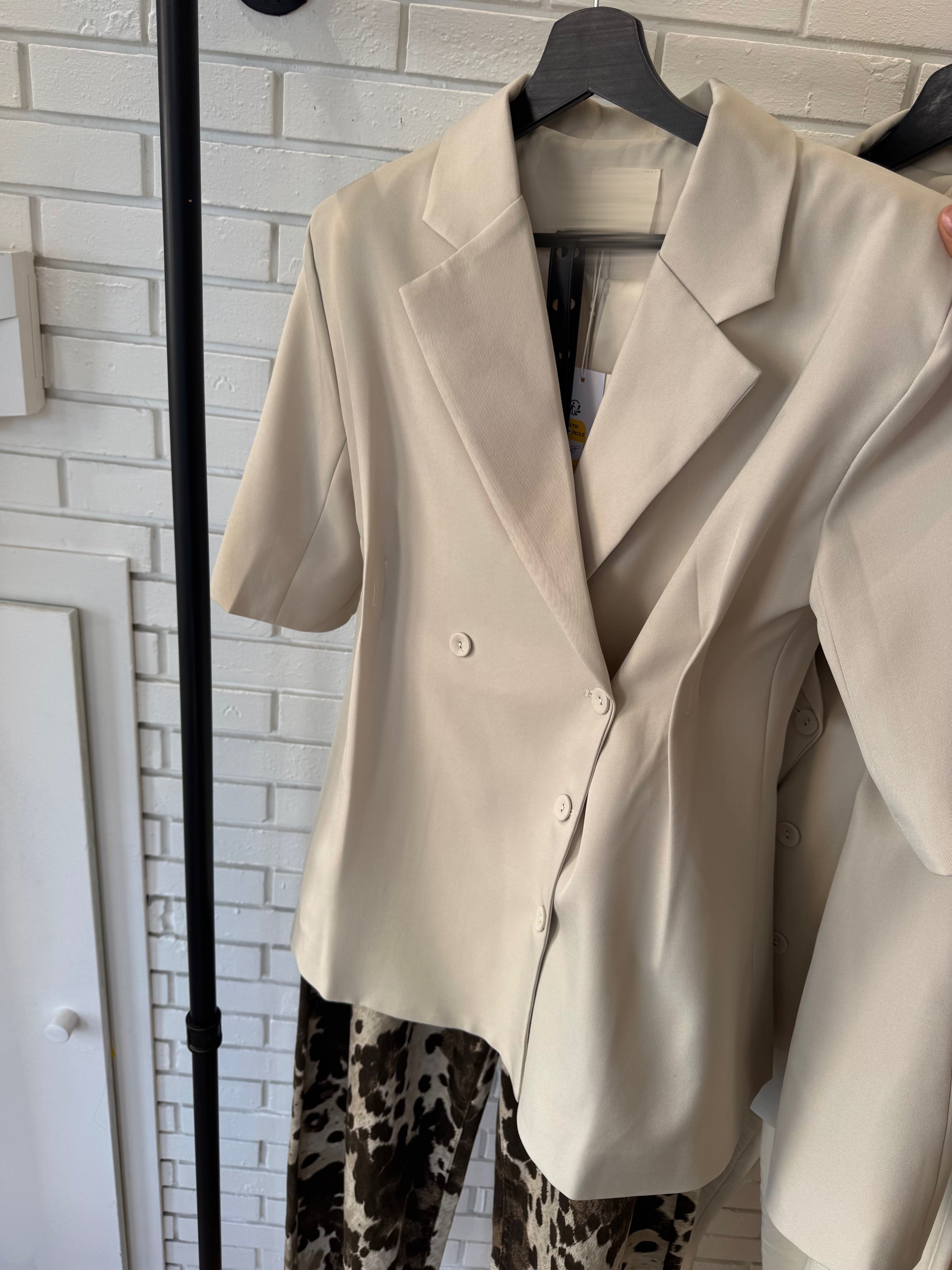 BLAZER T-SHIRT CINTRÉ BEIGE LIN
