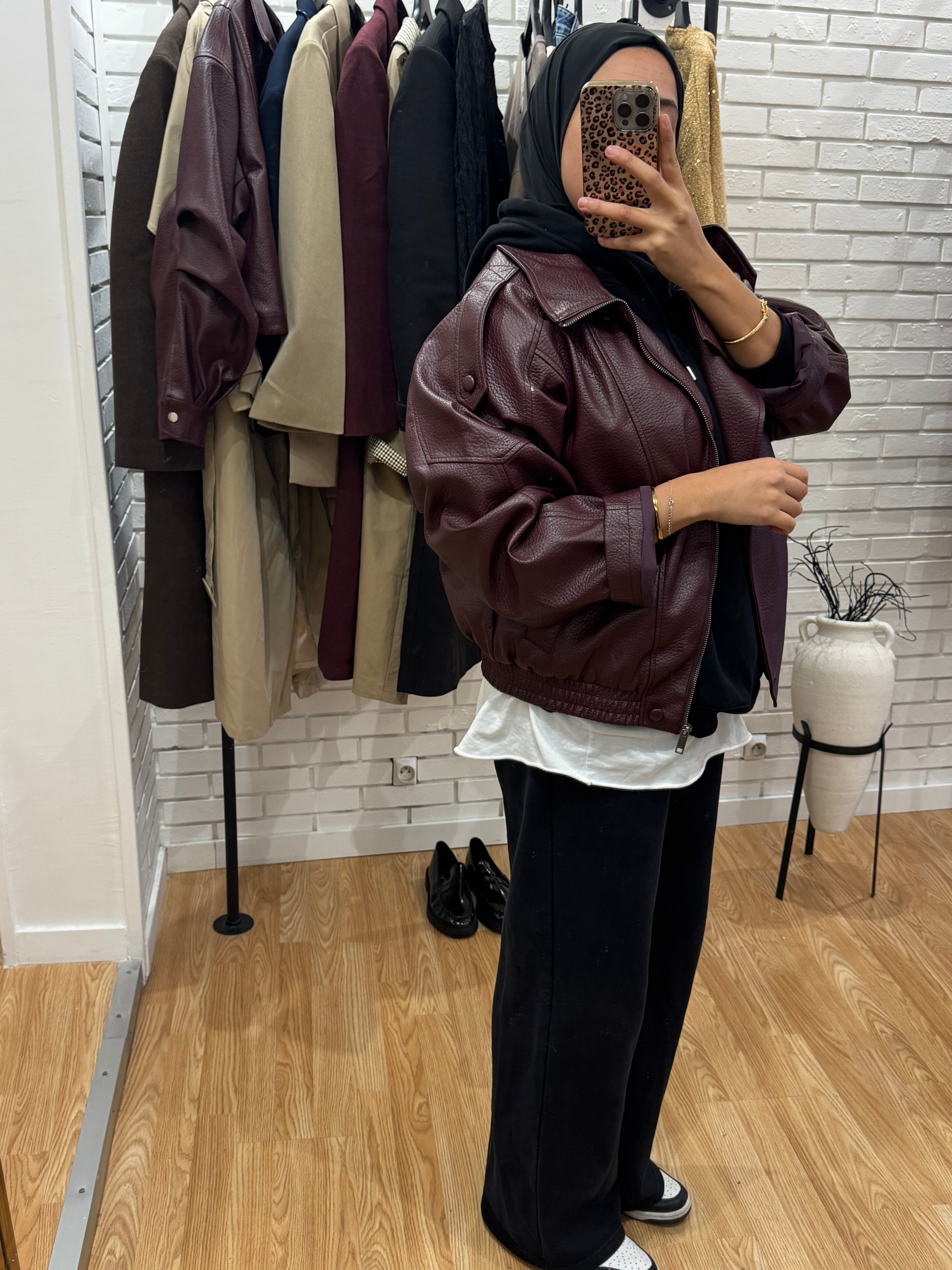 Veste en cuir inspi ysl