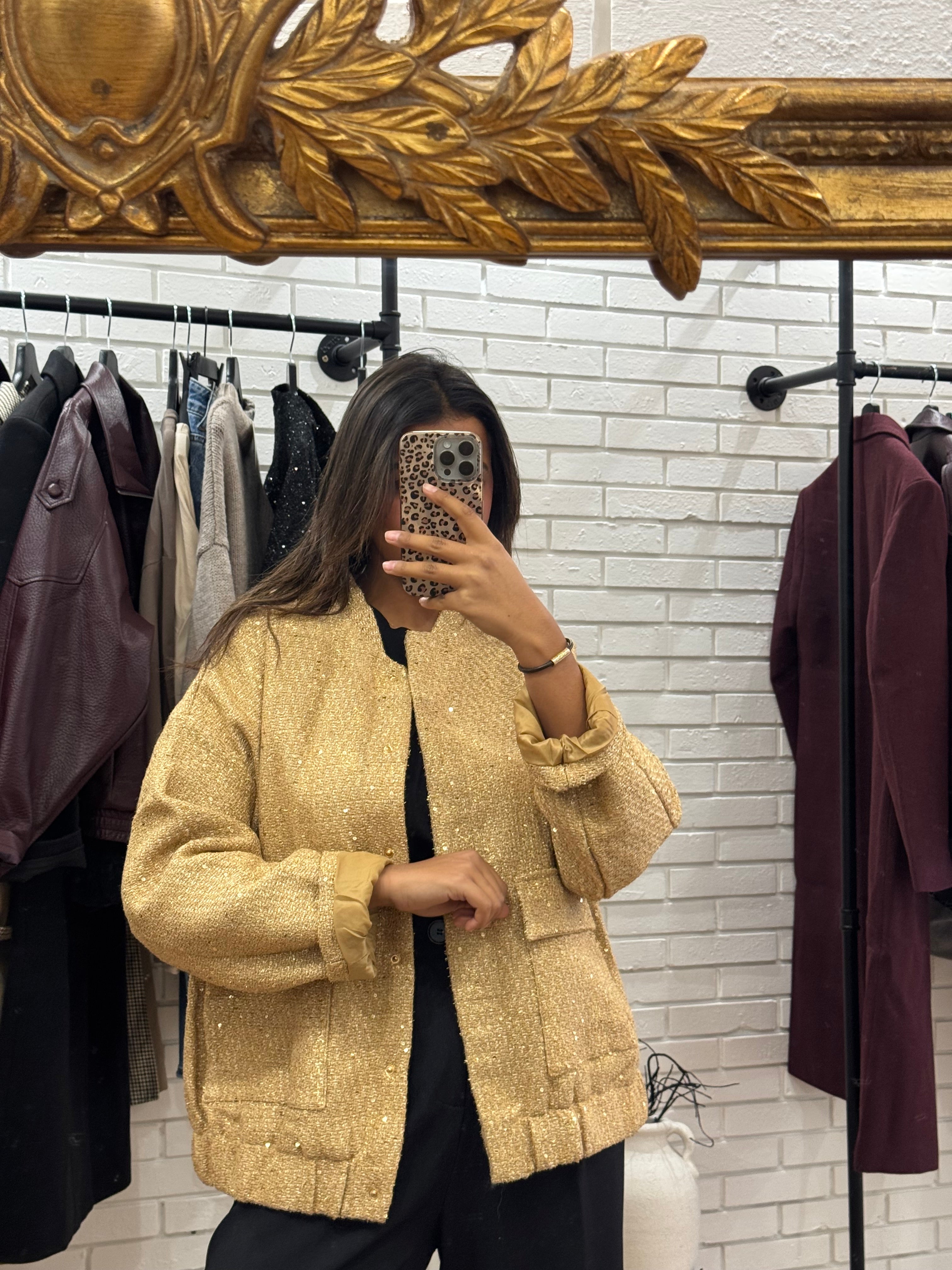 Veste Pailletté Dorée