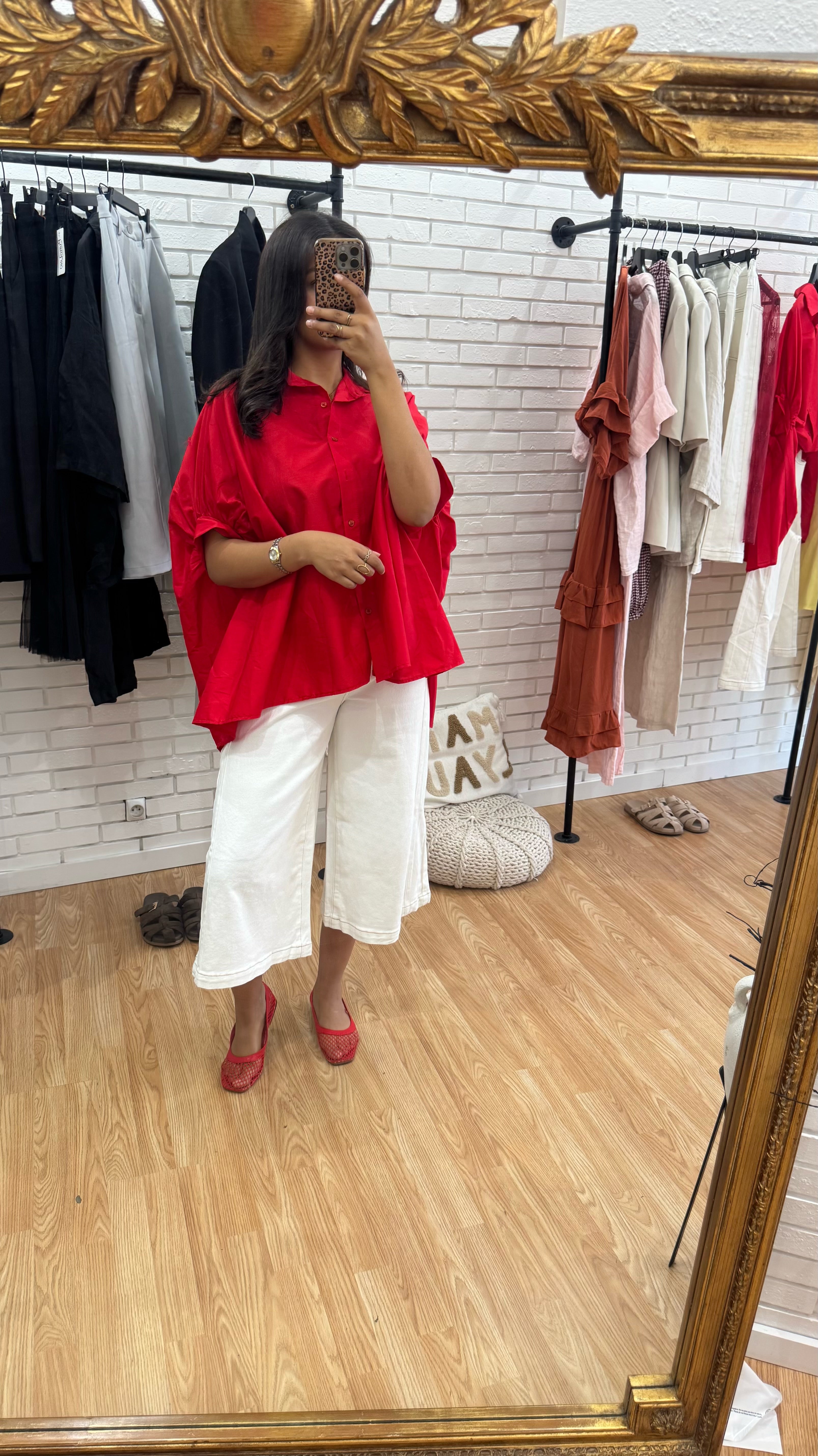 CHEMISE BOUFFANTE ROUGE