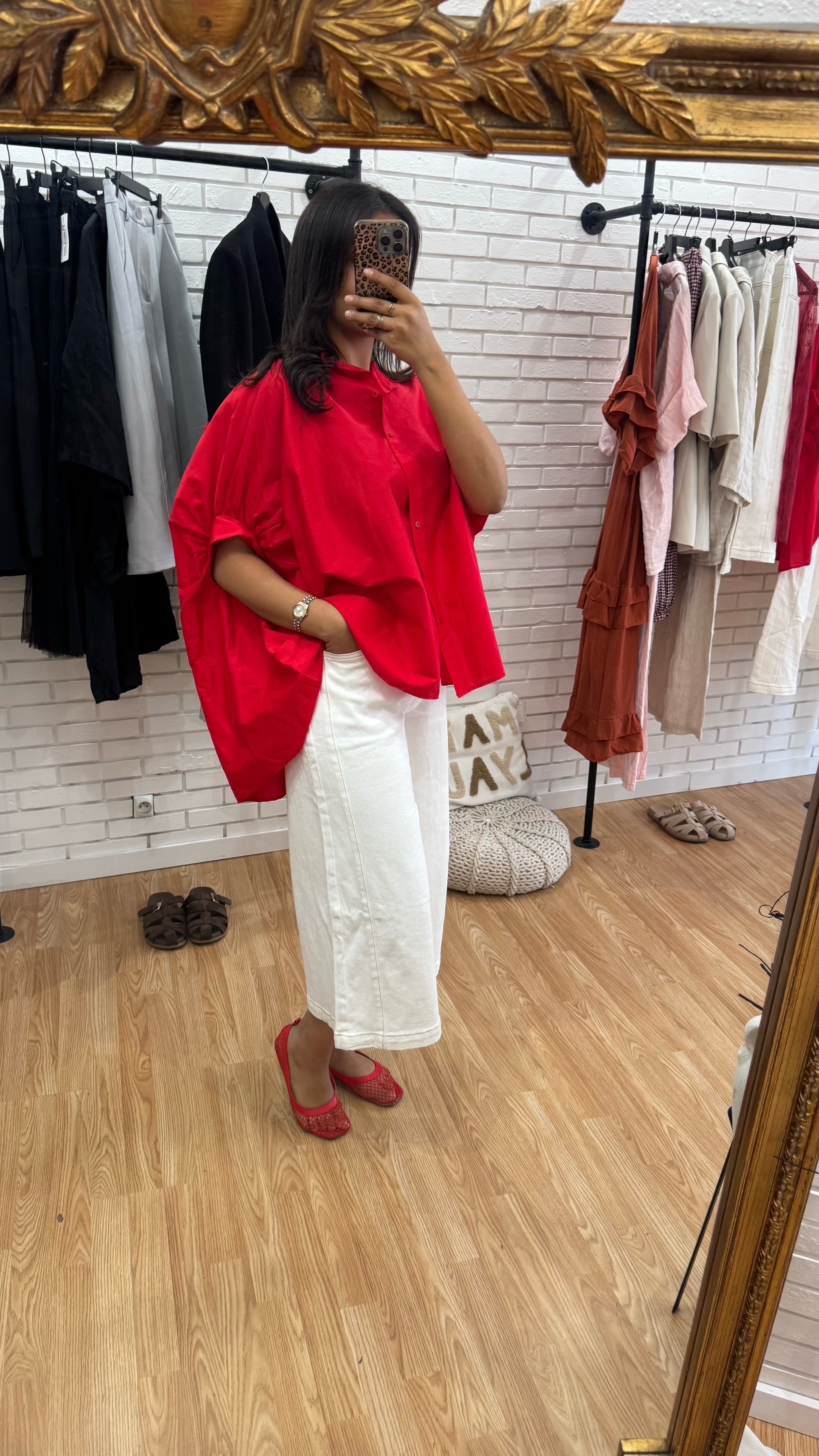 CHEMISE BOUFFANTE ROUGE