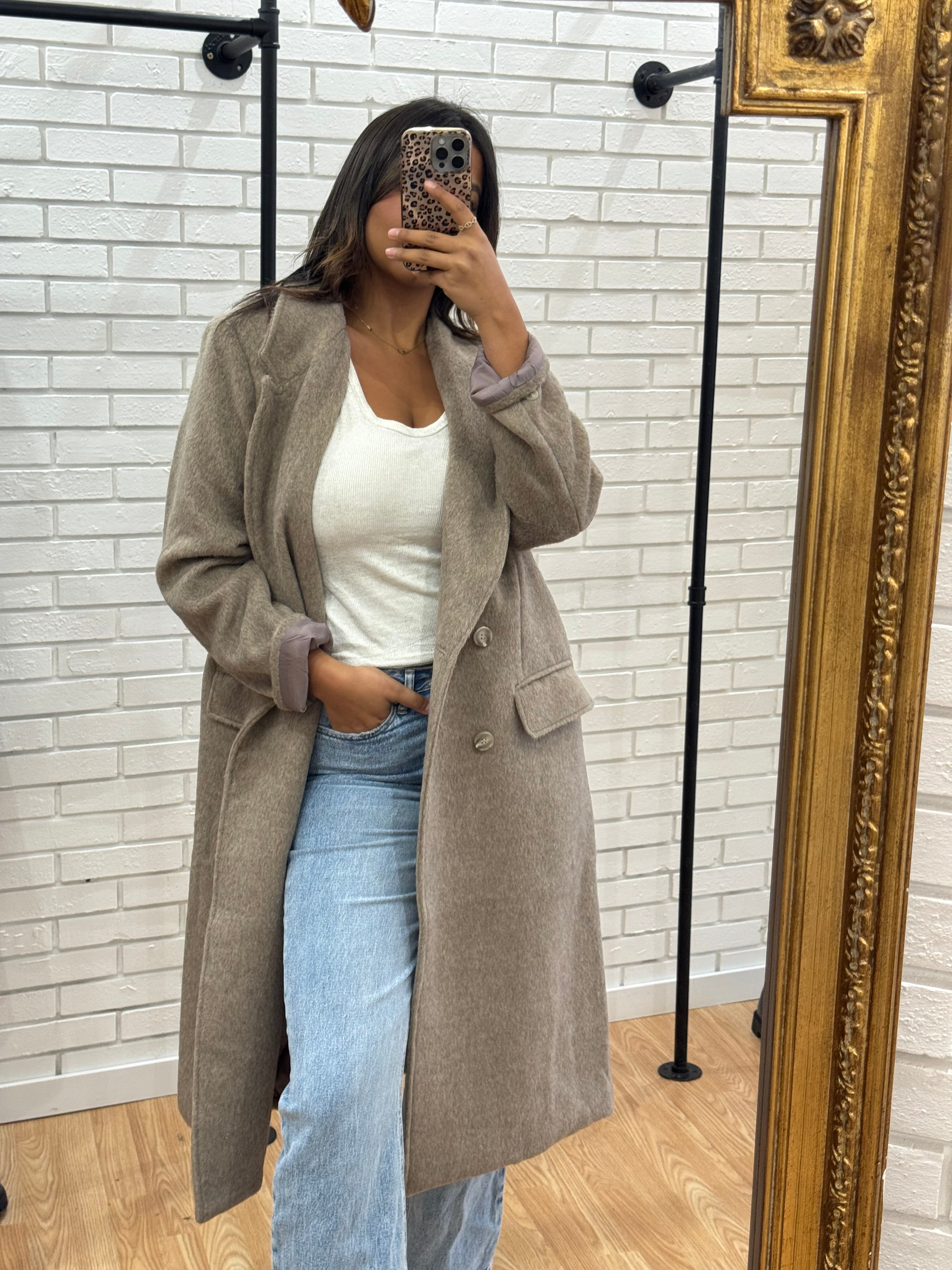 MANTEAU LAINE BEIGE