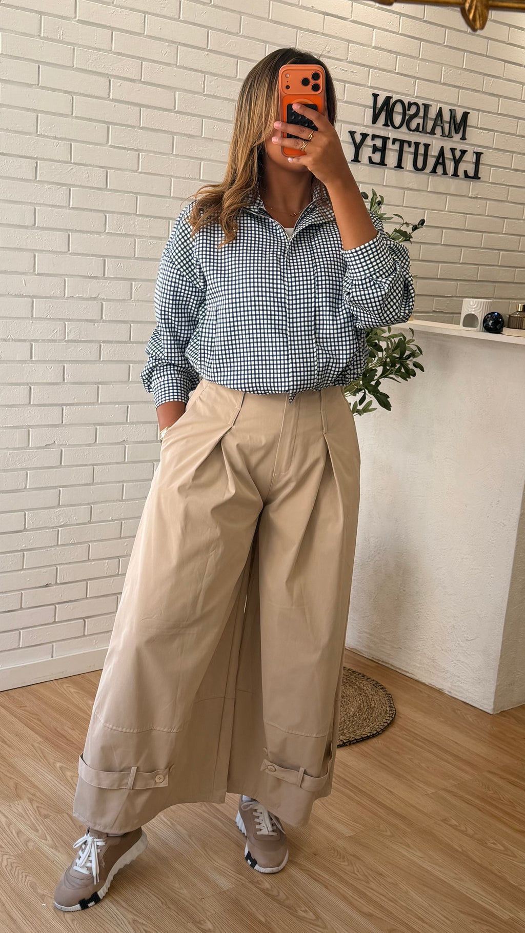 Pantalon trench à plis