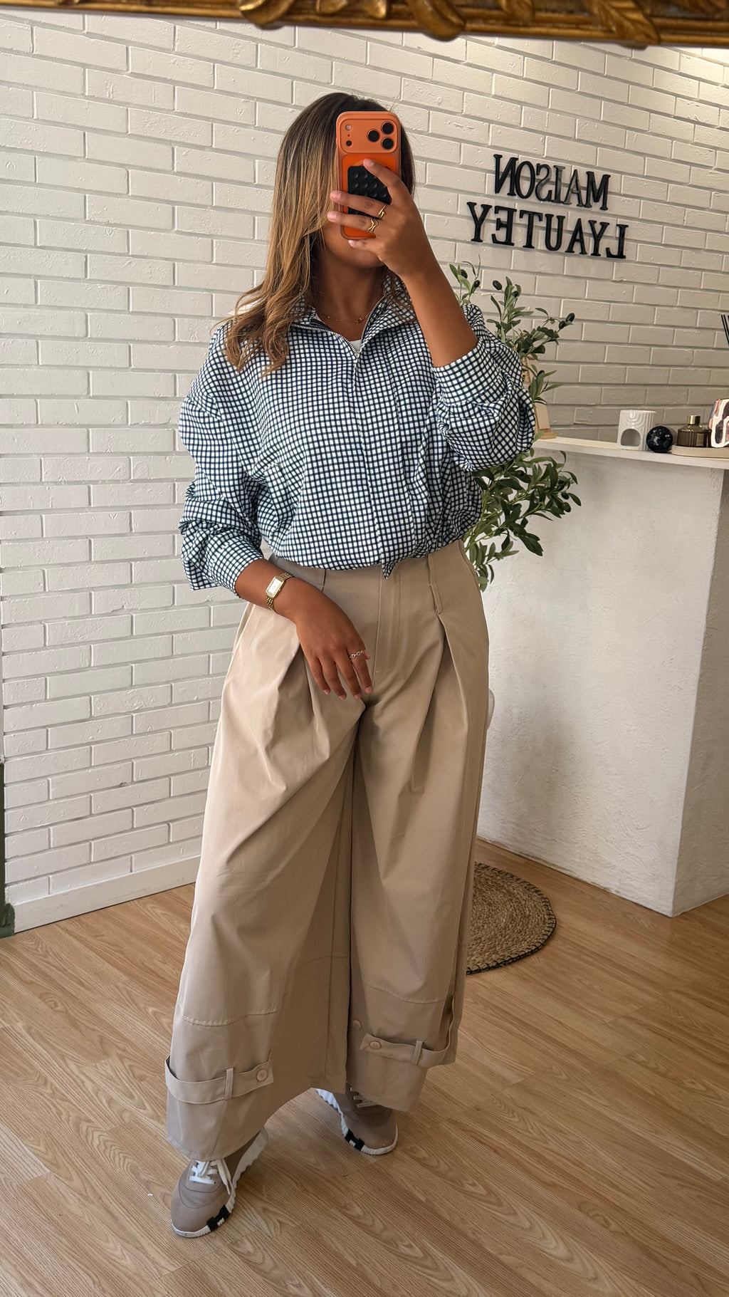 Pantalon trench à plis