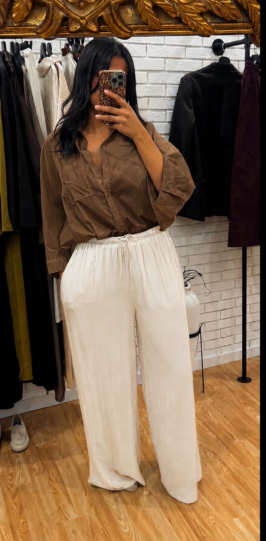 PANTALON FLUIDE BLANC ÉCRU