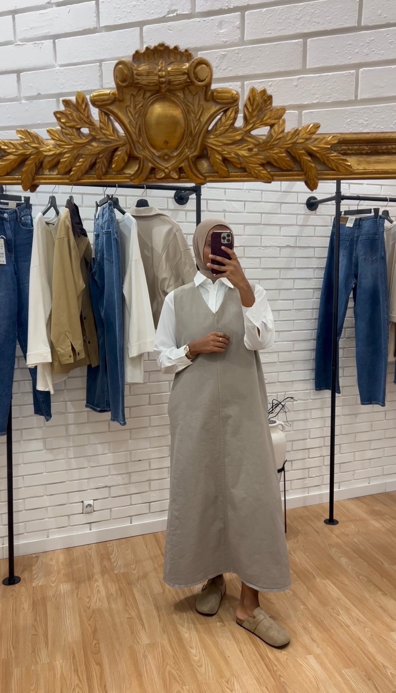 ROBE JEAN TAUPE