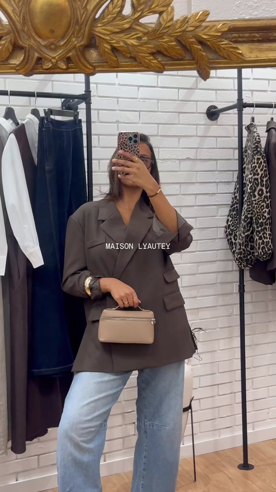 BLAZER À DOUBLES POCHES MARRON